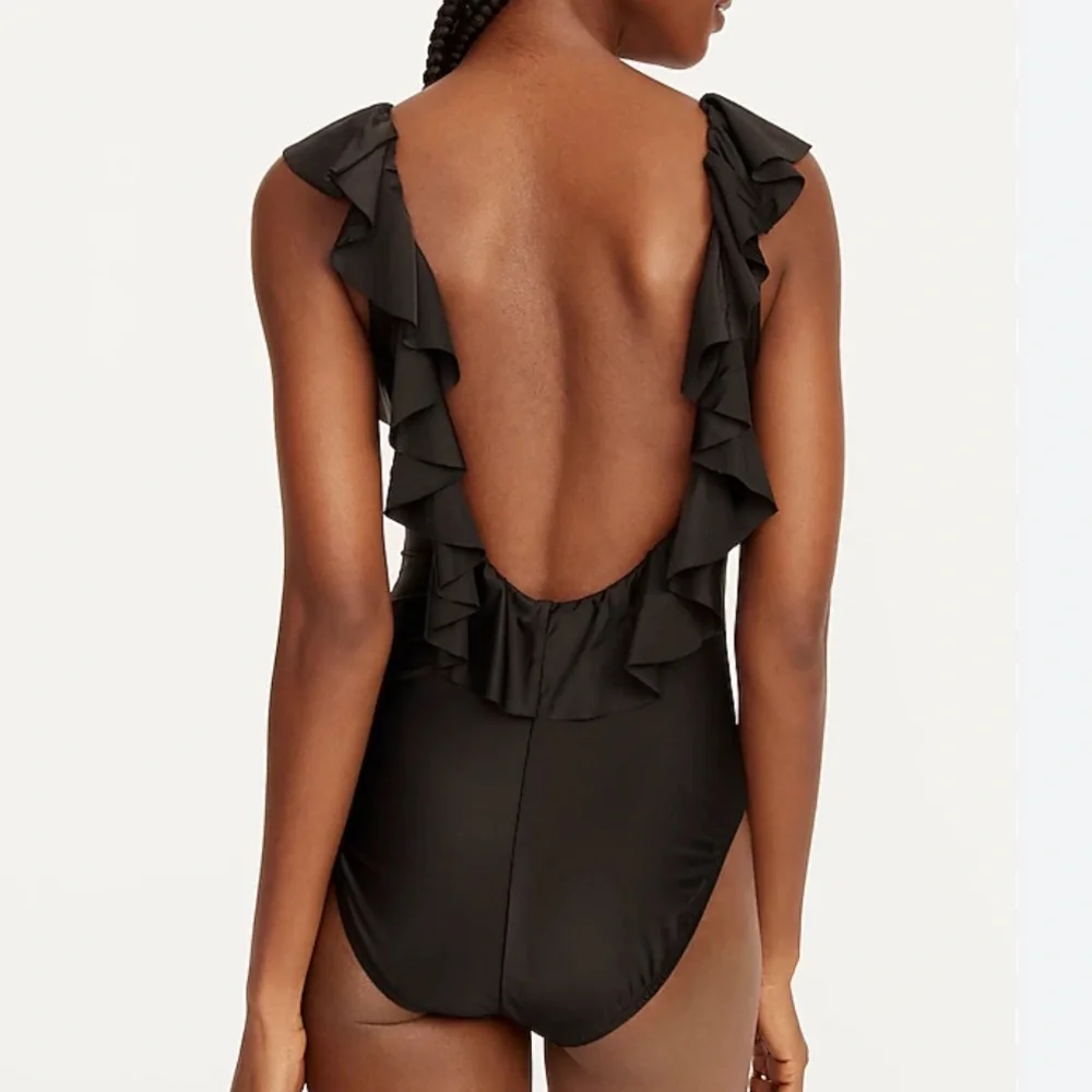 J. Crew Ruffle One-Piece Swimsuit in Fuchsia Pink - Picture 4 of 14